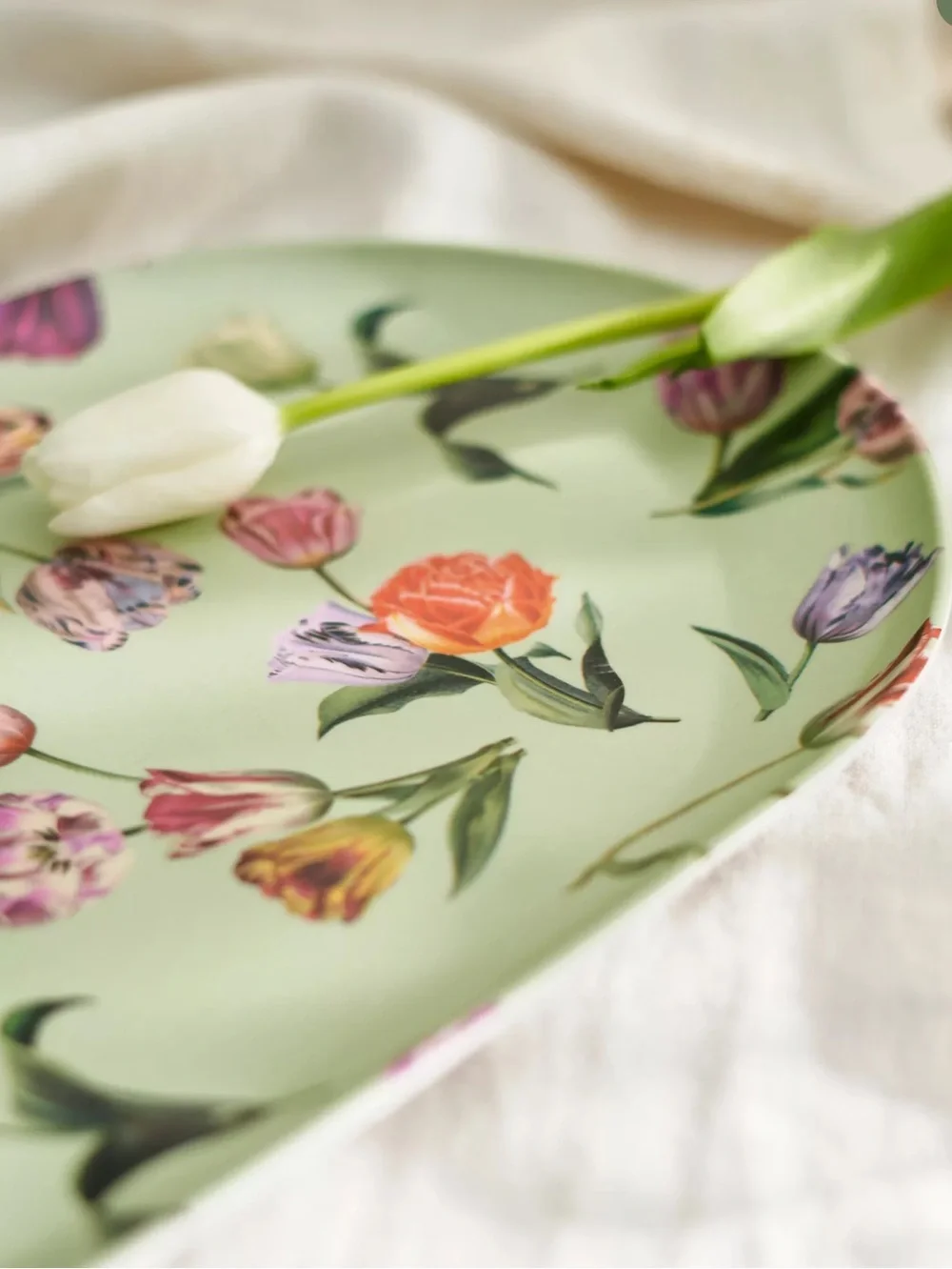 Anthropologie Terrain Floral Melamine Serving Platter NEW SET OF 3 NEW